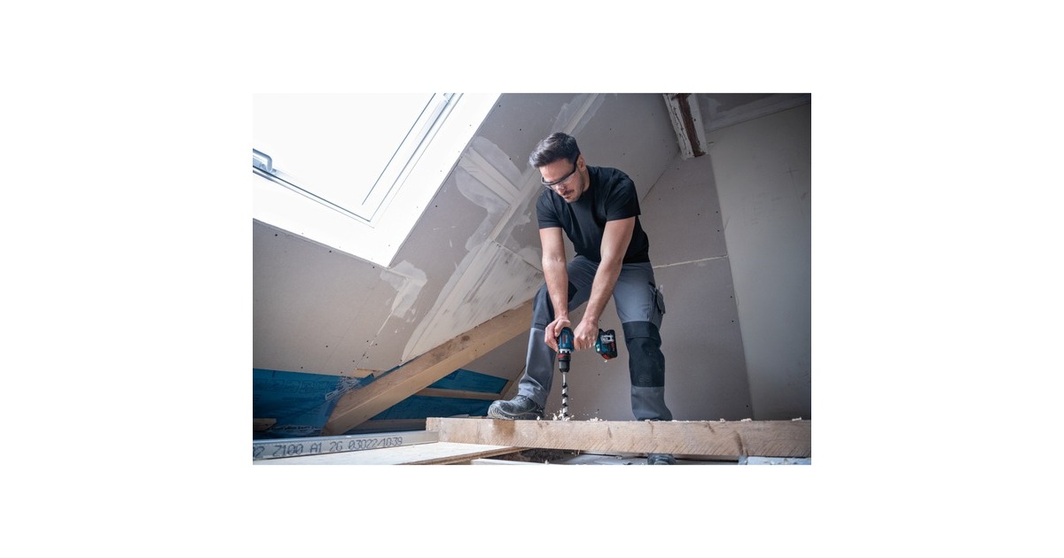 Bosch Akku-Bohrschrauber GSR 18V-90 FC Professional solo, 18Volt(blau/schwarz, ohne Akku und Ladegerät, in L-BOXX)