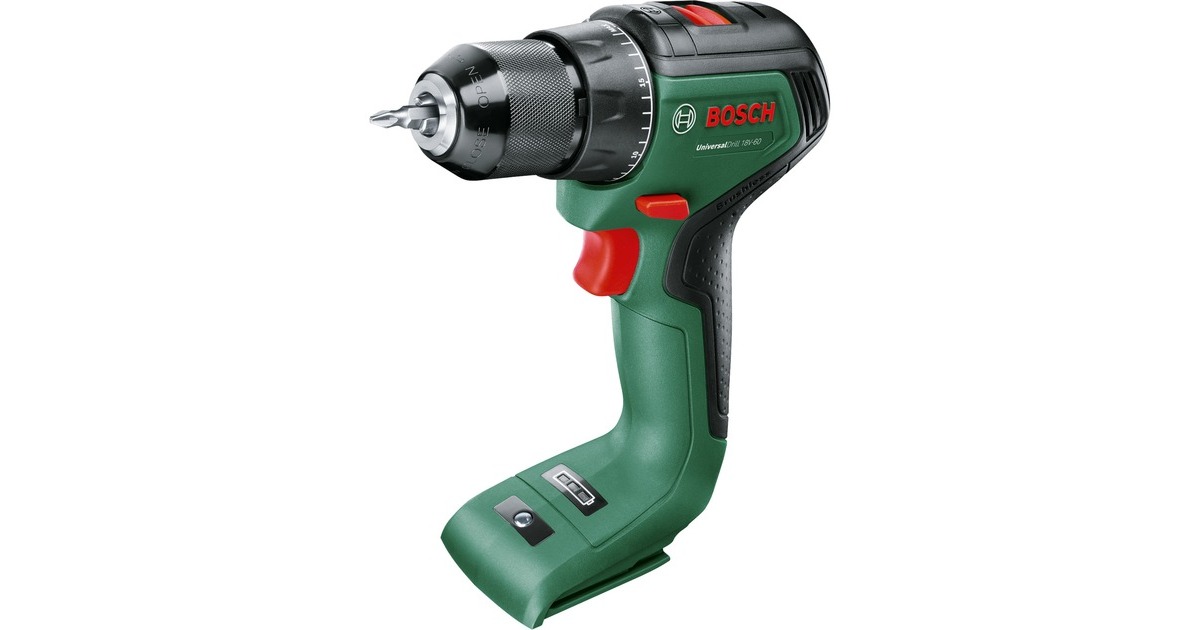 Bosch Akku-Bohrschrauber UniversalDrill 18V-60(grün/schwarz, ohne Akku und Ladegerät, POWER FOR ALL ALLIANCE)