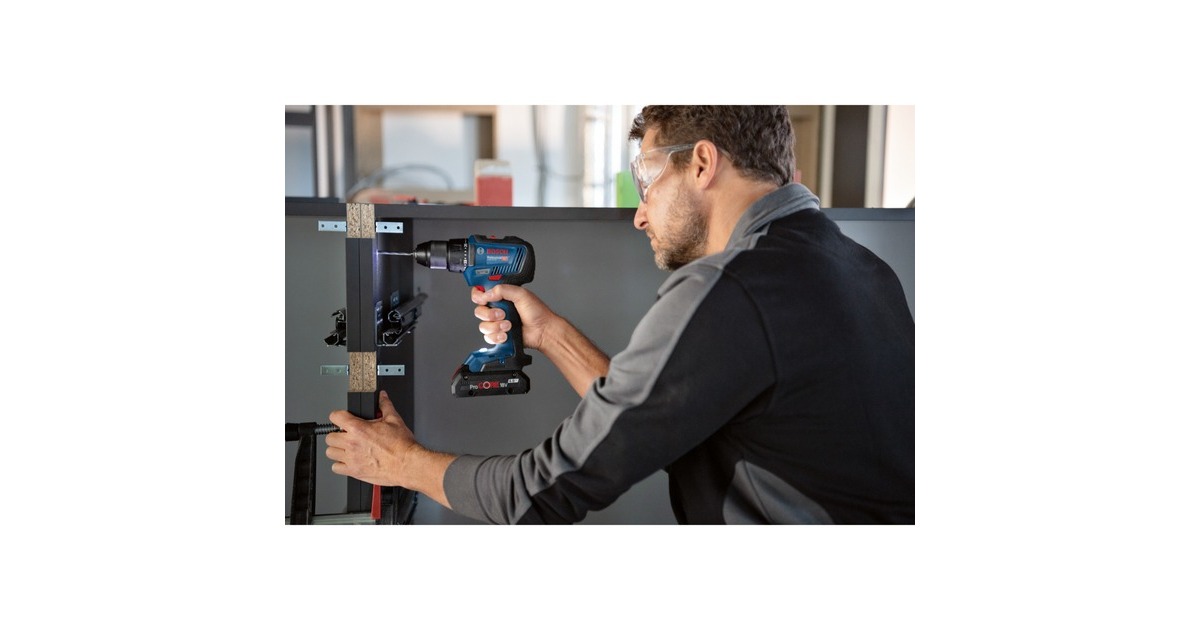 Bosch Akku-Combo Kit GDR 18V-200 Professional + GSR 18V-55 Professional, 18Volt, Werkzeug-Set(blau/schwarz, 2x Li-Ionen Akku 4,0Ah, Schlagschrauber und Bohrschrauber, in L-Case)