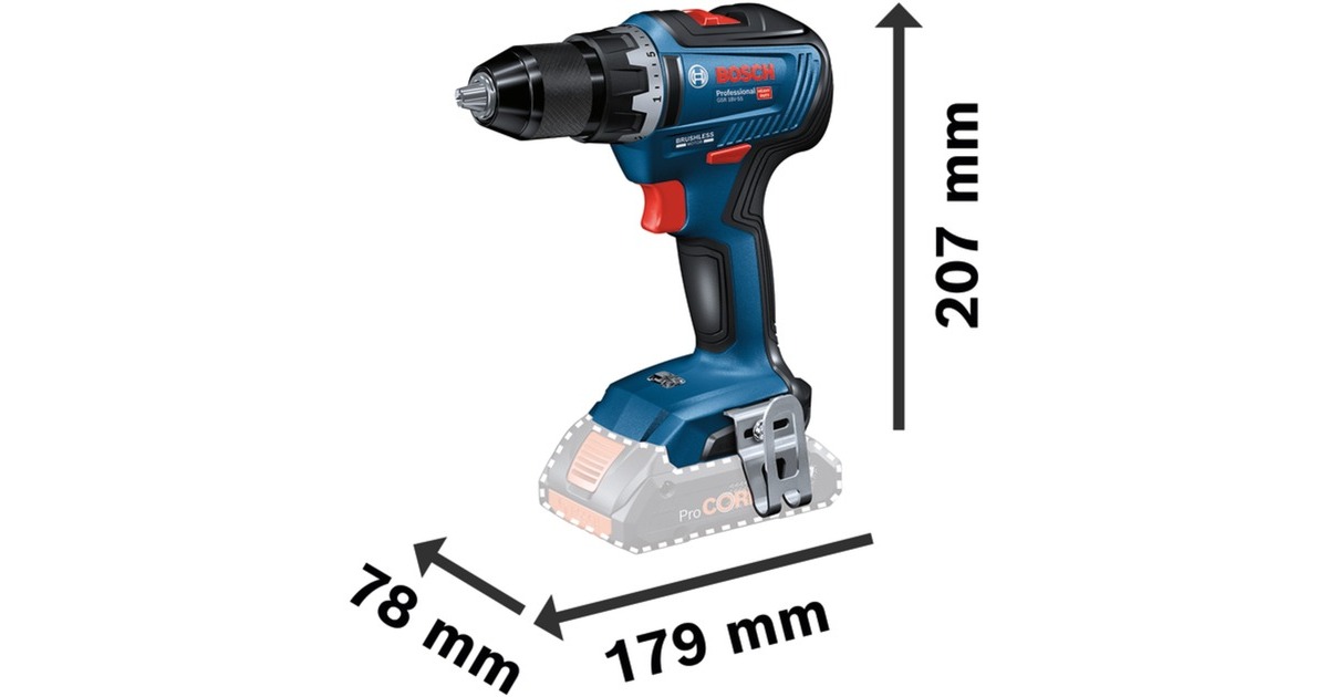 Bosch Akku-Combo Kit GDX 18V-200 Professional + GSR 18V-55 Professional, 18Volt, Werkzeug-Set(blau/schwarz, 2x Li-Ionen Akku 4,0Ah, Schlagschrauber und Bohrschrauber, in L-Case)