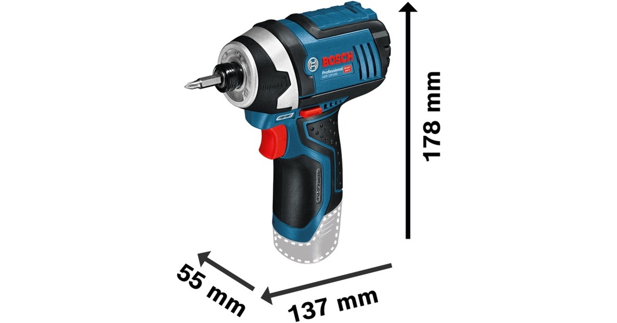 Bosch Akku-Drehschlagschrauber GDR 12V-105 Professional(blau/schwarz, 2x Li-Ionen Akku 2,0Ah, in L-BOXX)