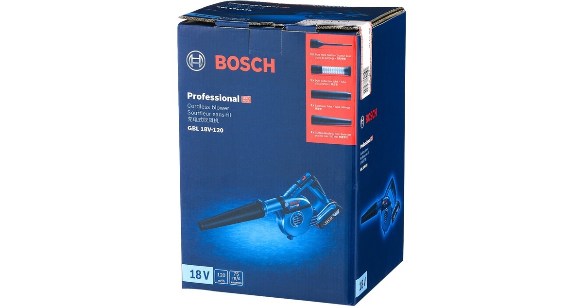Bosch Akku-Gebläse GBL 18V-120 solo Professional, 18Volt, Laubgebläse(blau/schwarz, ohne Akku und Ladegerät)