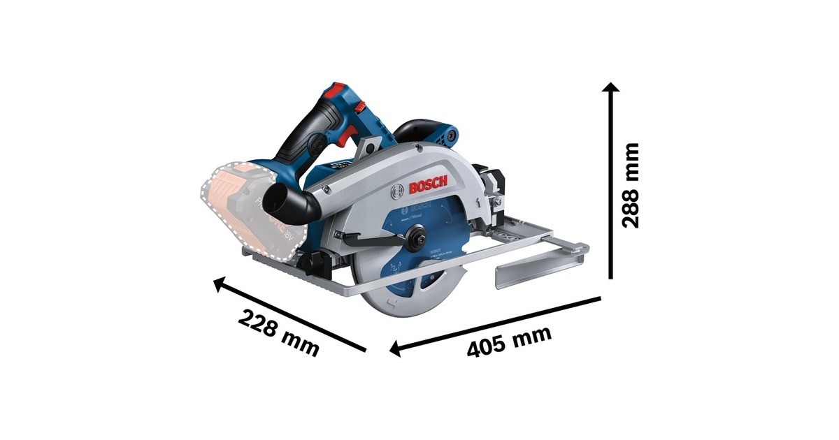 Bosch Akku-Handkreissäge BITURBO GKS 18V-68 GC Professional solo(blau, ohne Akku und Ladegerät, in L-BOXX)