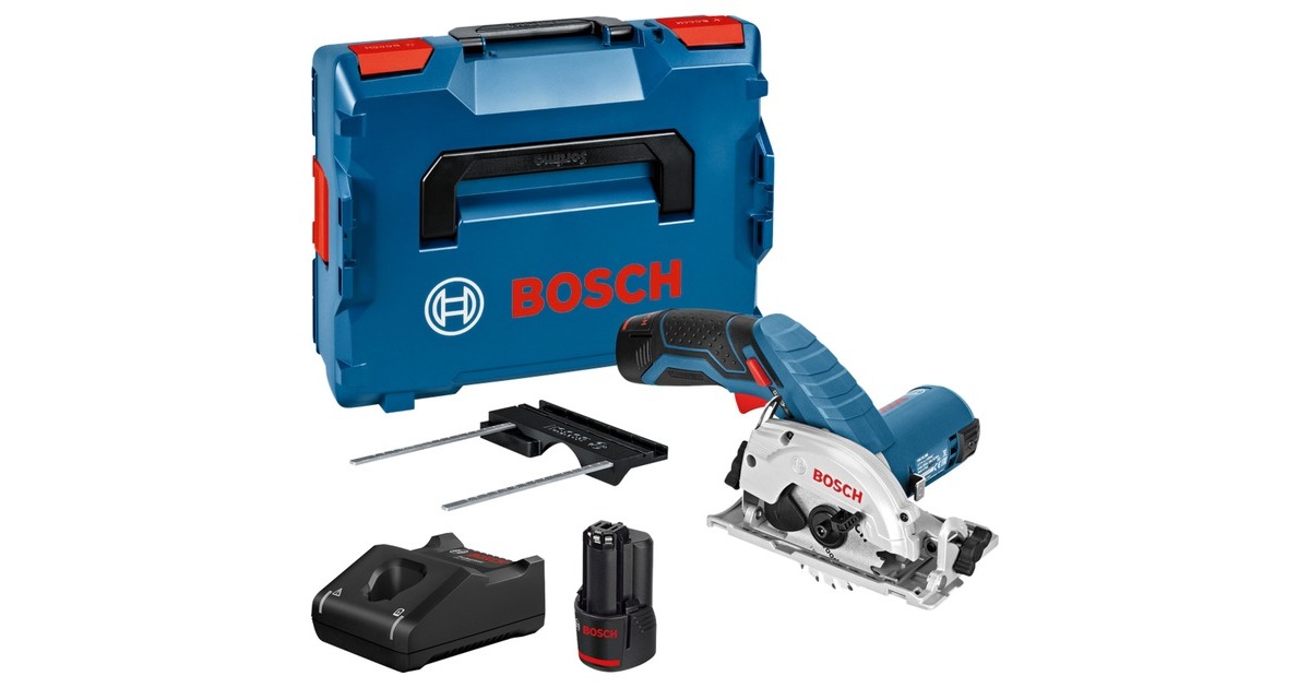 Bosch Akku-Handkreissäge GKS 12V-26 Professional, 12Volt(blau/schwarz, 2x Li-Ionen Akku 3,0Ah, in L-BOXX)