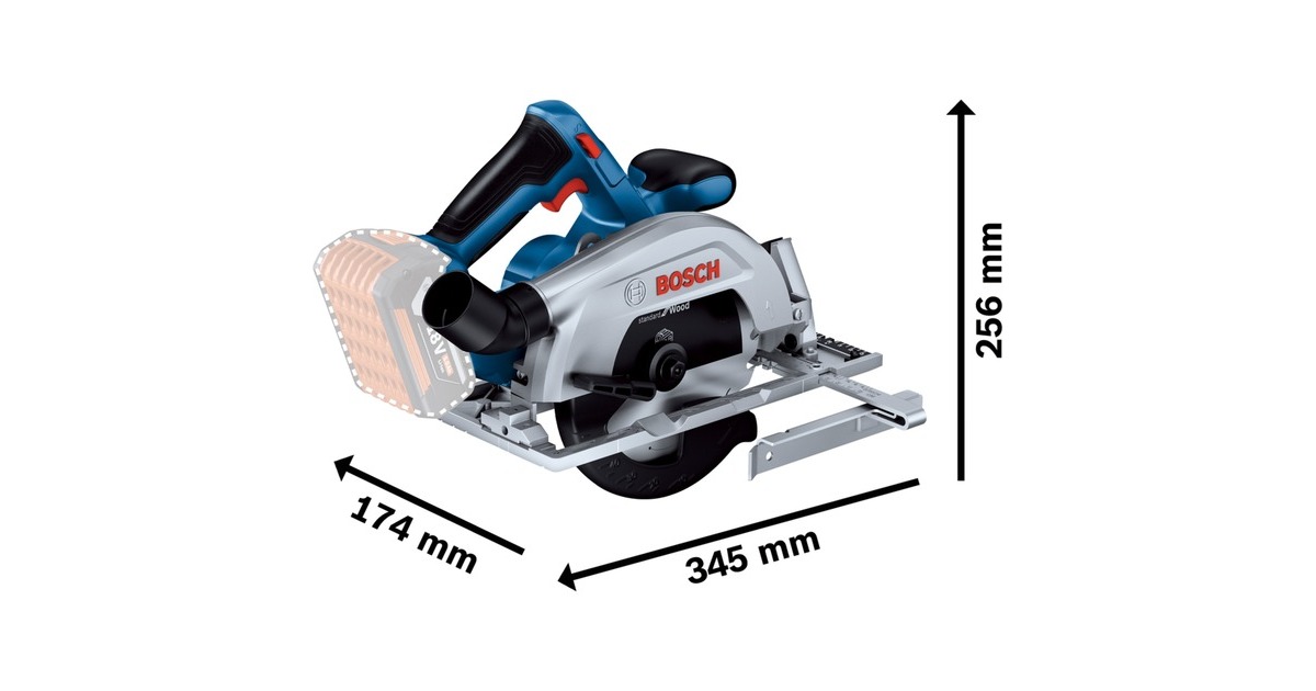 Bosch Akku-Handkreissäge GKS 18V-57-2 Professional solo(blau/schwarz, ohne Akku und Ladegerät, in L-BOXX)