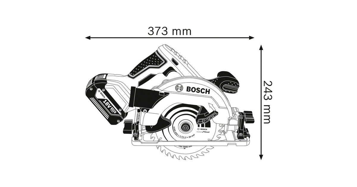 Bosch Akku-Handkreissäge GKS 18V-57 G Professional, 18Volt(blau/schwarz, 2x Li-Ionen Akku 5,0Ah, L-BOXX, Führungsschiene)