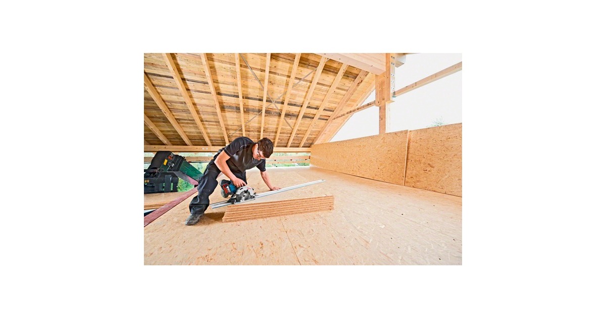 Bosch Akku-Handkreissäge GKS 18V-57 G Professional, 18Volt(blau/schwarz, 2x Li-Ionen Akku 5,0Ah, L-BOXX, Führungsschiene)