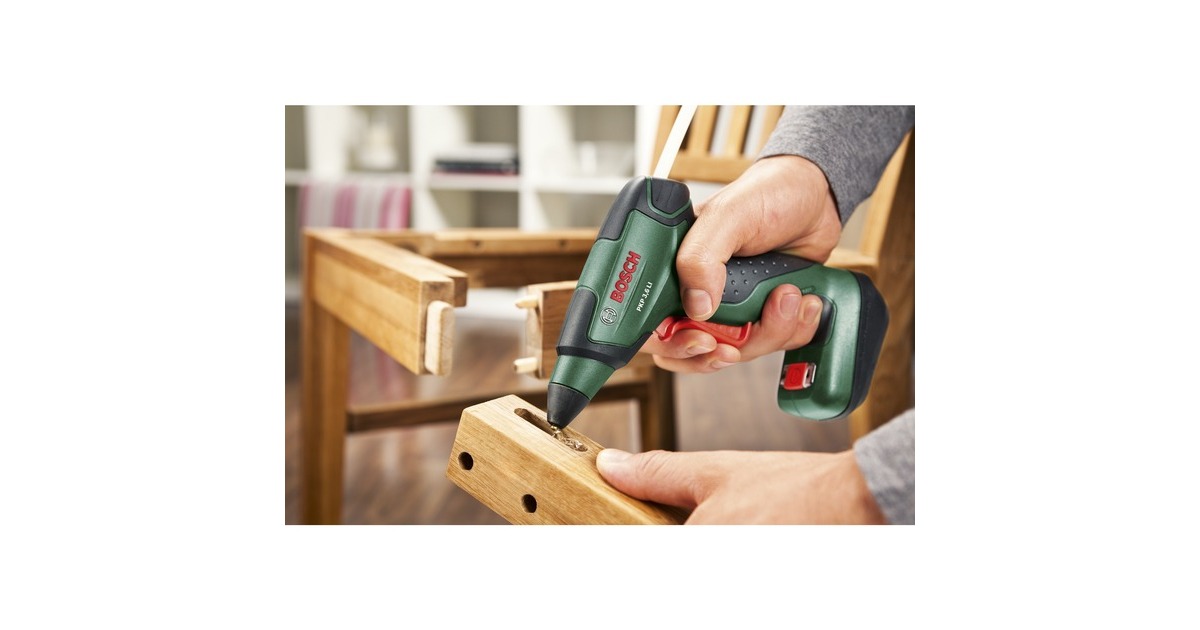 Bosch Akku-Heißklebepistole PKP 3,6 LI(grün/schwarz, Li-Ionen-Akku 1,5 Ah)