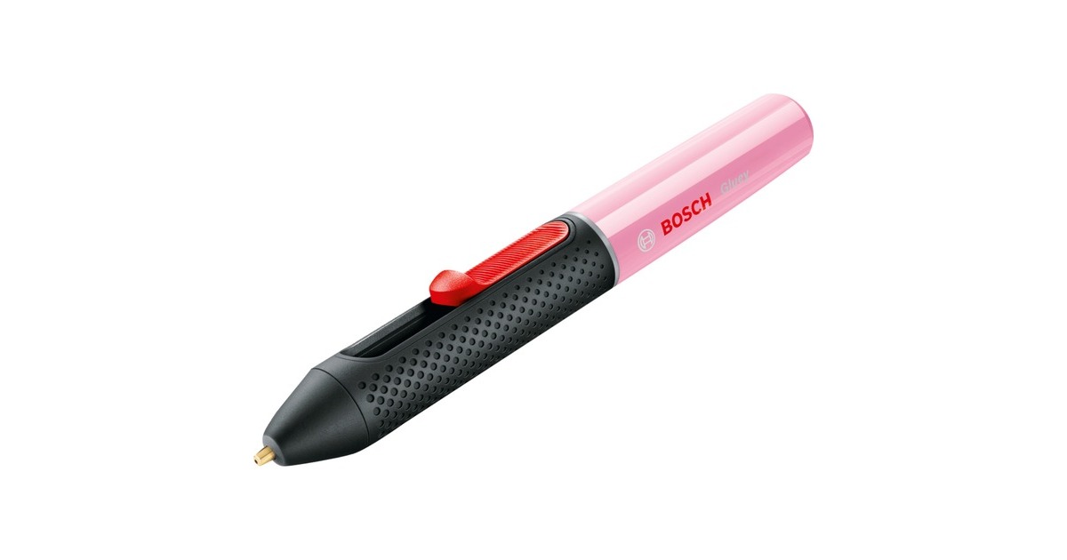 Bosch Akku-Heißklebestift Gluey Pen, Cupcake Pink, Heißklebepistole(pink/schwarz, inkl. 20 Klebesticks)