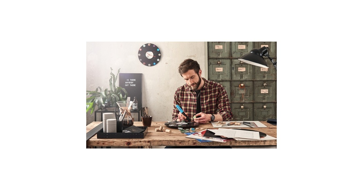 Bosch Akku-Heißklebestift Gluey Pen, Marshmallow, Heißklebepistole(weiß/schwarz, inkl. 20 Klebesticks)