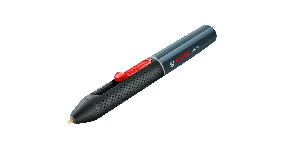 Bosch Akku-Heißklebestift Gluey Pen, Smoky Grey, Heißklebepistole(grau/schwarz, inkl. 20 Klebesticks)