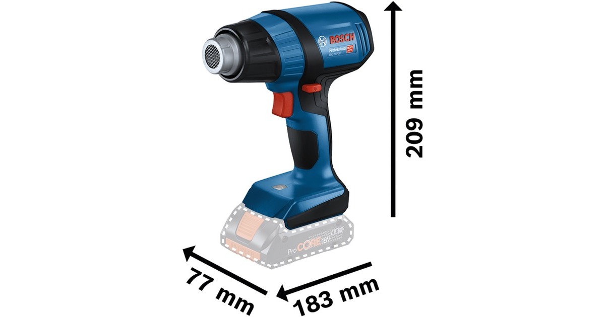 Bosch Akku-Heißluftgebläse GHG 18V-50 Professional solo, 18Volt(blau/schwarz, ohne Akku und Ladegerät)