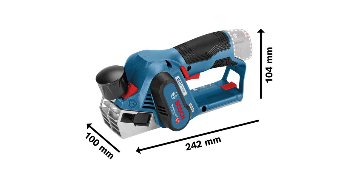 Bosch Akku-Hobel GHO 12V-20 Professional, 12Volt, Elektrohobel(blau/schwarz, 2x Li-Ionen Akku 3,0Ah)