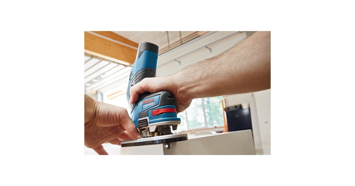 Bosch Akku-Kantenfräse GKF 12V-8 Professional solo, 12Volt, Fräsmaschine(blau/schwarz, ohne Akku und Ladegerät)