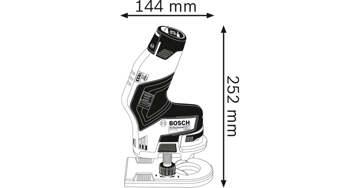 Bosch Akku-Kantenfräse GKF 12V-8 Professional solo, 12Volt, Fräsmaschine(blau/schwarz, ohne Akku und Ladegerät, in L-BOXX)
