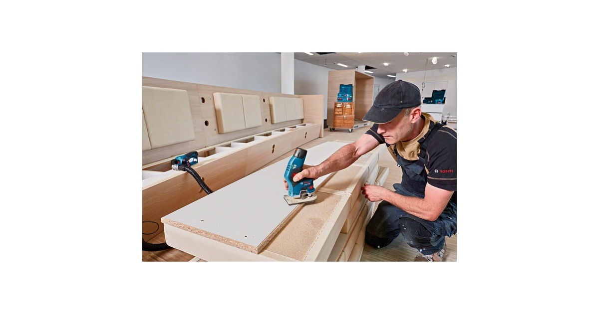 Bosch Akku-Kantenfräse GKF 12V-8 Professional solo, 12Volt, Fräsmaschine(blau/schwarz, ohne Akku und Ladegerät, in L-BOXX)