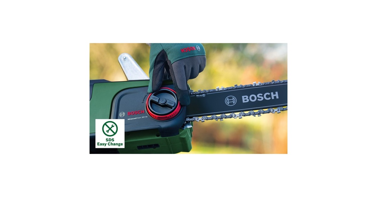 Bosch Akku-Kettensäge AdvancedChain 36V 35-40 Solo, 36Volt, Elektro-Kettensäge(grün/schwarz, ohne Akku und Ladegerät, POWER FOR ALL)