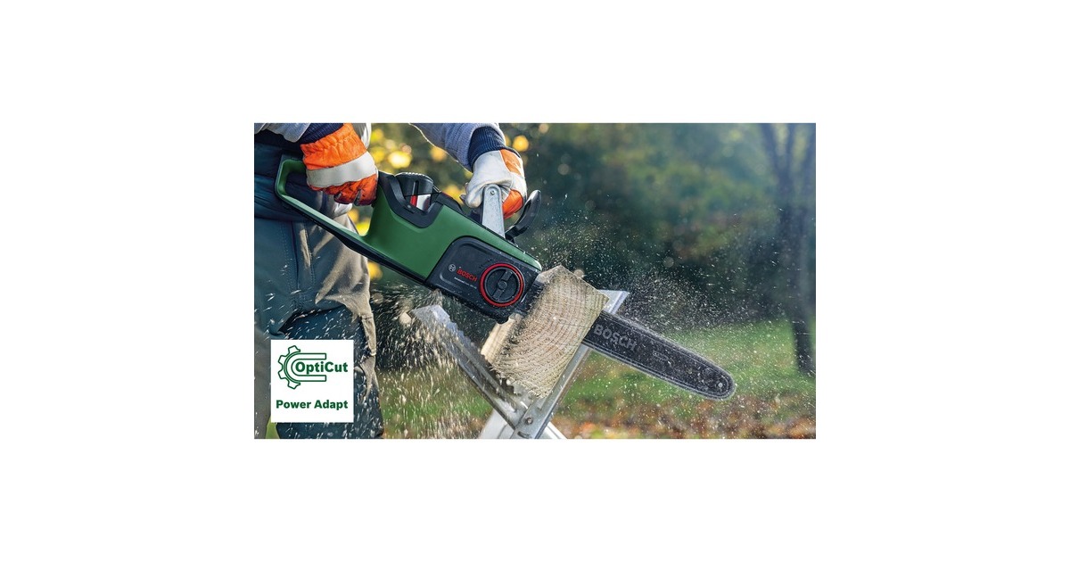 Bosch Akku-Kettensäge AdvancedChain 36V 35-40, 36Volt, Elektro-Kettensäge(grün/schwarz, Li-Ionen Akku 2,0Ah, POWER FOR ALL)