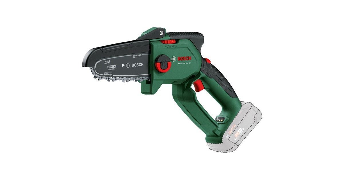 Bosch Akku-Kettensäge EasyChain 18V-15-7, 18Volt, Elektro-Kettensäge(grün/schwarz, Li-Ionen Akku 2,5Ah, POWER FOR ALL ALLIANCE)