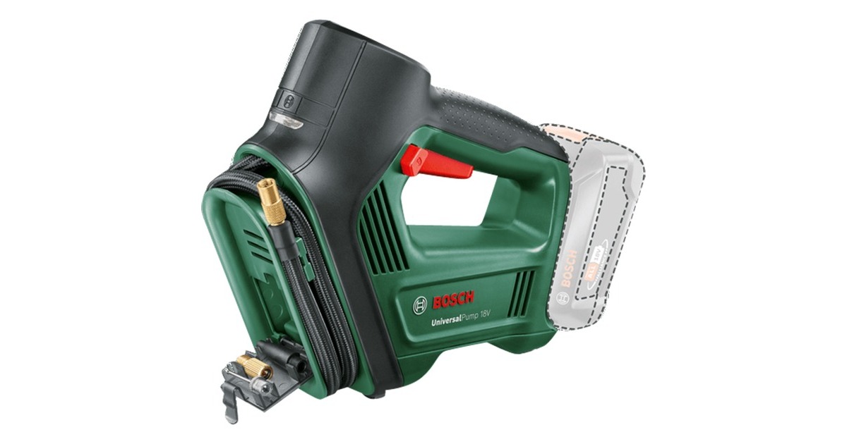 Bosch Akku-Luftpumpe UniversalPump 18V solo(grün/schwarz, ohne Akku und Ladegerät, POWER FOR ALL ALLIANCE)