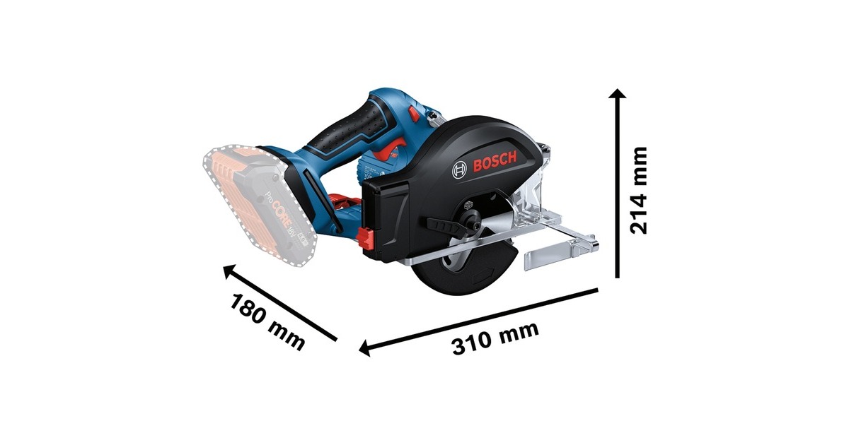 Bosch Akku-Metallkreissäge GKM 18V-50 Professional, Handkreissäge(blau/schwarz, 2x Li-Ionen Akku 5,0Ah, in L-BOXX)