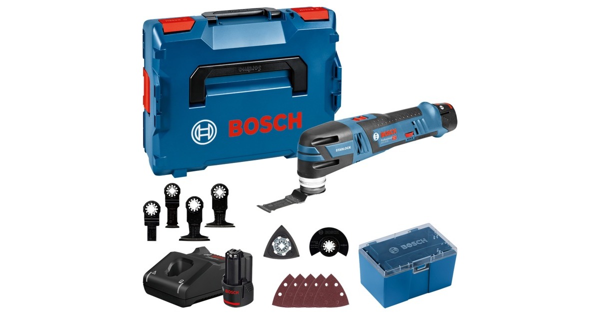 Bosch Akku-Multi-Cutter GOP 12V-28 Professional, 12Volt, Multifunktions-Werkzeug(blau/schwarz, 2x Li-Ionen Akku 3,0Ah, in L-BOXX)