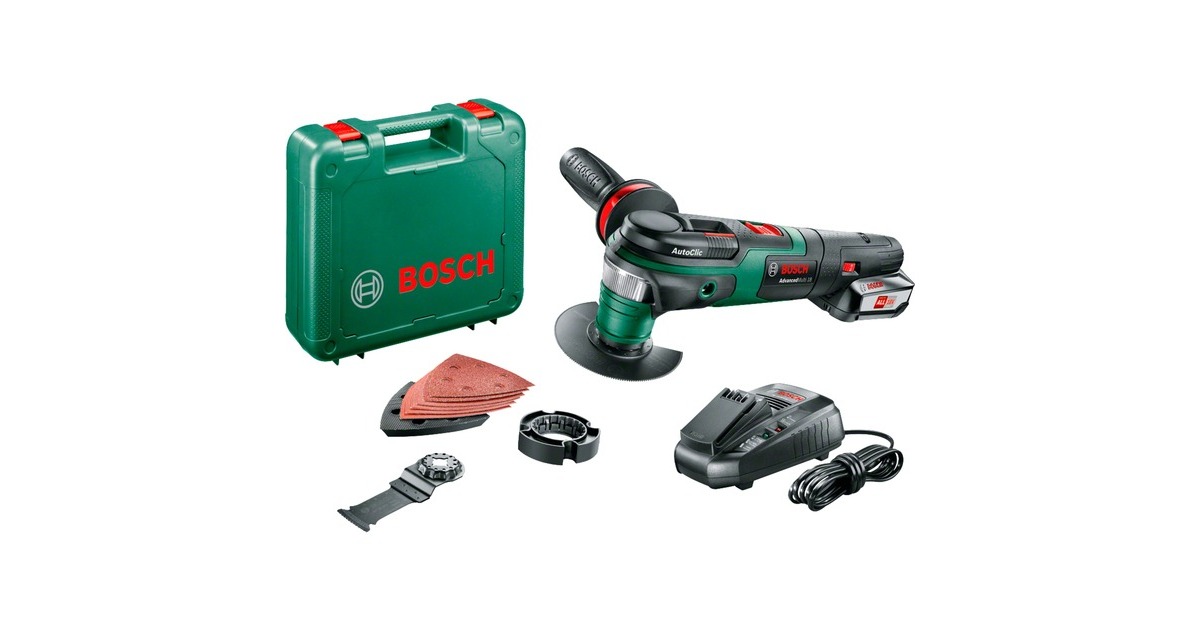 Bosch Akku-Multifunktions-Werkzeug AdvancedMulti 18, 18Volt(grün/schwarz, Li-Ion-Akku 2,5Ah, im Koffer, POWER FOR ALL ALLIANCE)