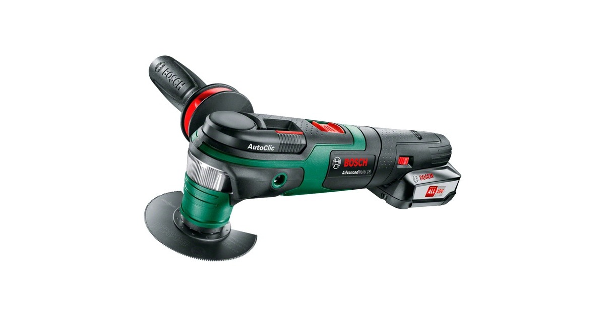 Bosch Akku-Multifunktions-Werkzeug AdvancedMulti 18, 18Volt(grün/schwarz, Li-Ion-Akku 2,5Ah, im Koffer, POWER FOR ALL ALLIANCE)