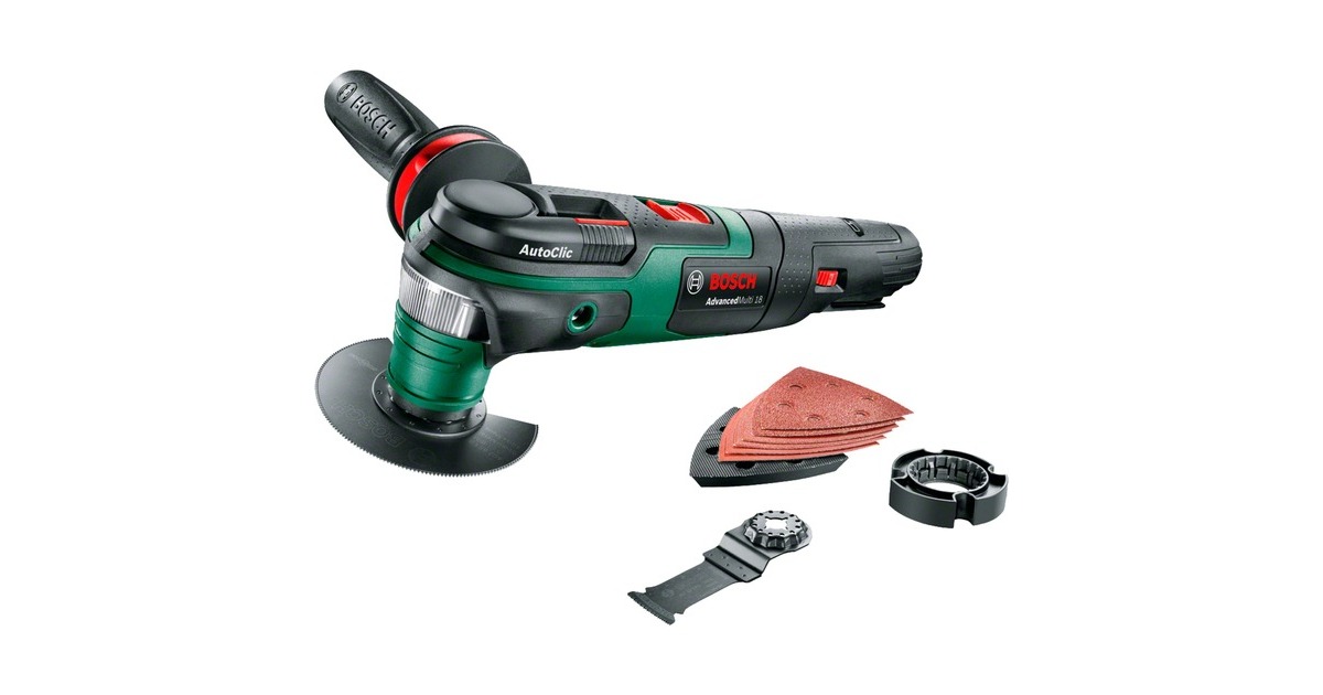Bosch Akku-Multifunktions-Werkzeug AdvancedMulti 18 solo, 18Volt(grün/schwarz, ohne Akku und Ladegerät, POWER FOR ALL ALLIANCE)