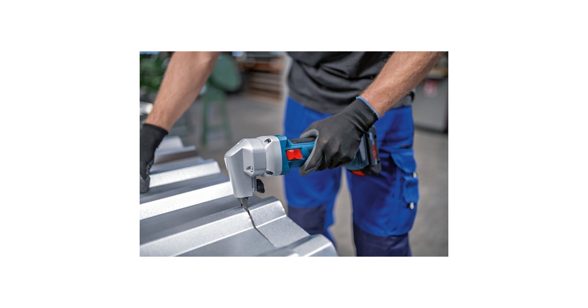 Bosch Akku-Nager GNA 18V-16 E Professional, 18Volt, Blechschere(blau/schwarz, 2x Akku ProCORE18V 4,0Ah, in L-BOXX)