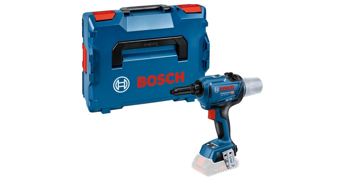 Bosch Akku-Nietpistole GRG 18V-16 C Professional solo, 18Volt(blau/schwarz, ohne Akku und Ladegerät, in L-BOXX)