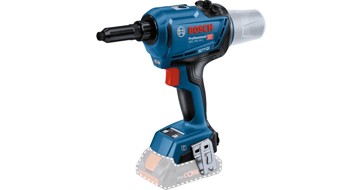 Bosch Akku-Nietpistole GRG 18V-16 C Professional solo, 18Volt(blau/schwarz, ohne Akku und Ladegerät, in L-BOXX)