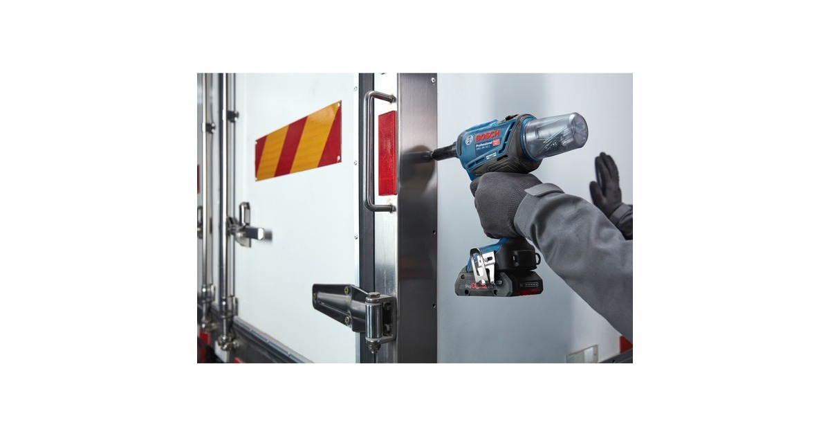 Bosch Akku-Nietpistole GRG 18V-16 C Professional solo, 18Volt(blau/schwarz, ohne Akku und Ladegerät, in L-BOXX)