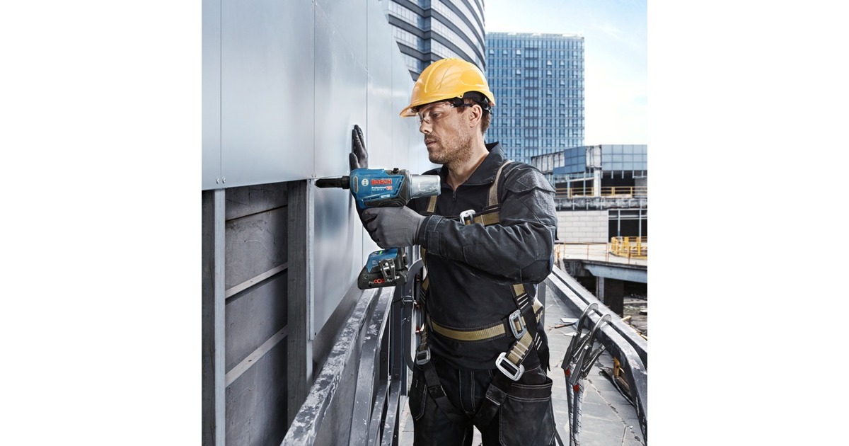 Bosch Akku-Nietpistole GRG 18V-16 C Professional solo, 18Volt(blau/schwarz, ohne Akku und Ladegerät, in L-BOXX)