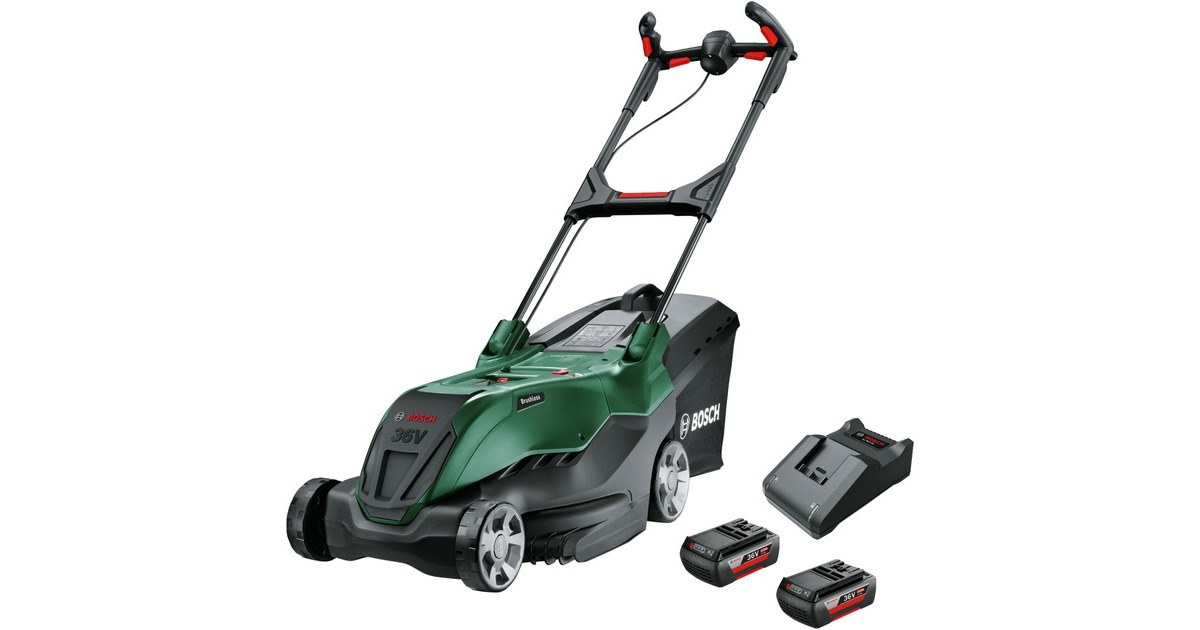 Bosch Akku-Rasenmäher AdvancedRotak 36V-40-650, 36Volt(grün/schwarz, 2x Li-Ionen Akku 2,0Ah, POWER FOR ALL)