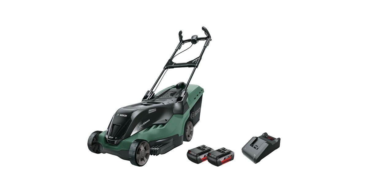 Bosch Akku-Rasenmäher AdvancedRotak 36-660, 36Volt(grün/schwarz, 2x Li-Ionen Akku 2,0Ah, POWER FOR ALL)