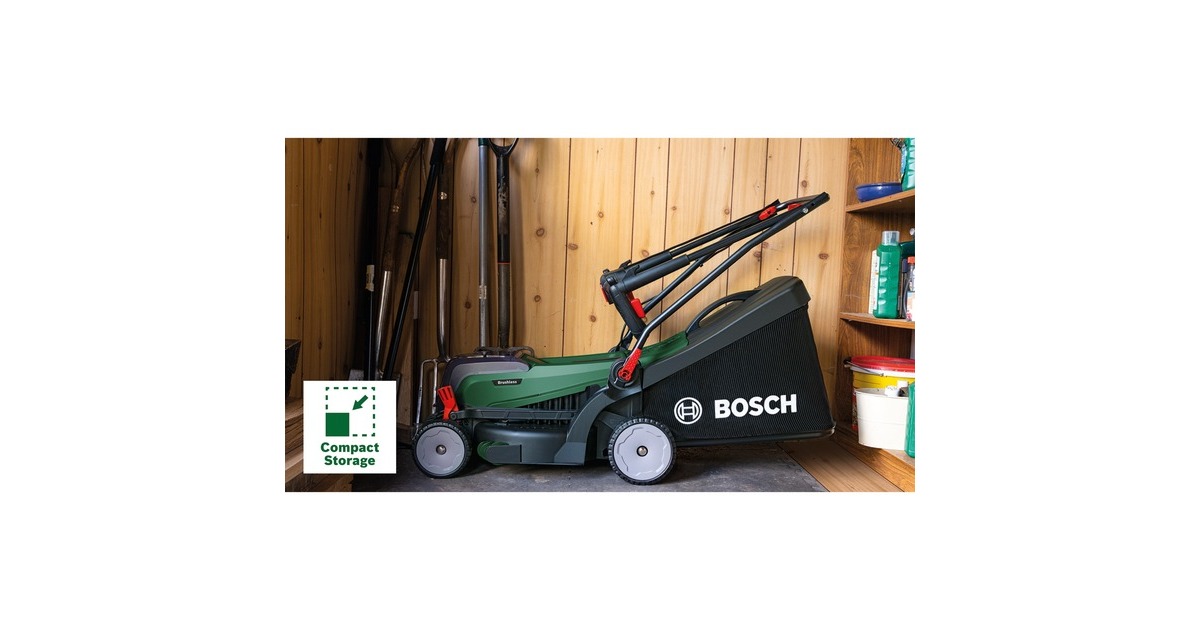Bosch Akku-Rasenmäher UniversalRotak 2x18V-37-550, 36Volt (2x18V)(grün/schwarz, 2x Li-Ionen Akku 4,0Ah, POWER FOR ALL ALLIANCE)