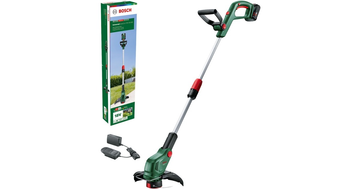 Bosch Akku-Rasentrimmer UniversalGrassCut 18V-26-500, 18Volt(grün/schwarz, Li-Ionen Akku 2,0Ah, POWER FOR ALL ALLIANCE) Bosch Akku-Rasentrimmer UniversalGrassCut 18V-26-500, 18Volt(grün/schwarz, Li-Ionen Akku 2,0Ah, POWER FOR ALL ALLIANCE)