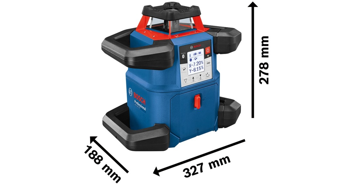 Bosch Akku-Rotationslaser GRL 600 CHV Professional, 18Volt, mit Halterung(blau, Akku ProCORE18V 4,0Ah, Koffer, rote Laserlinie)