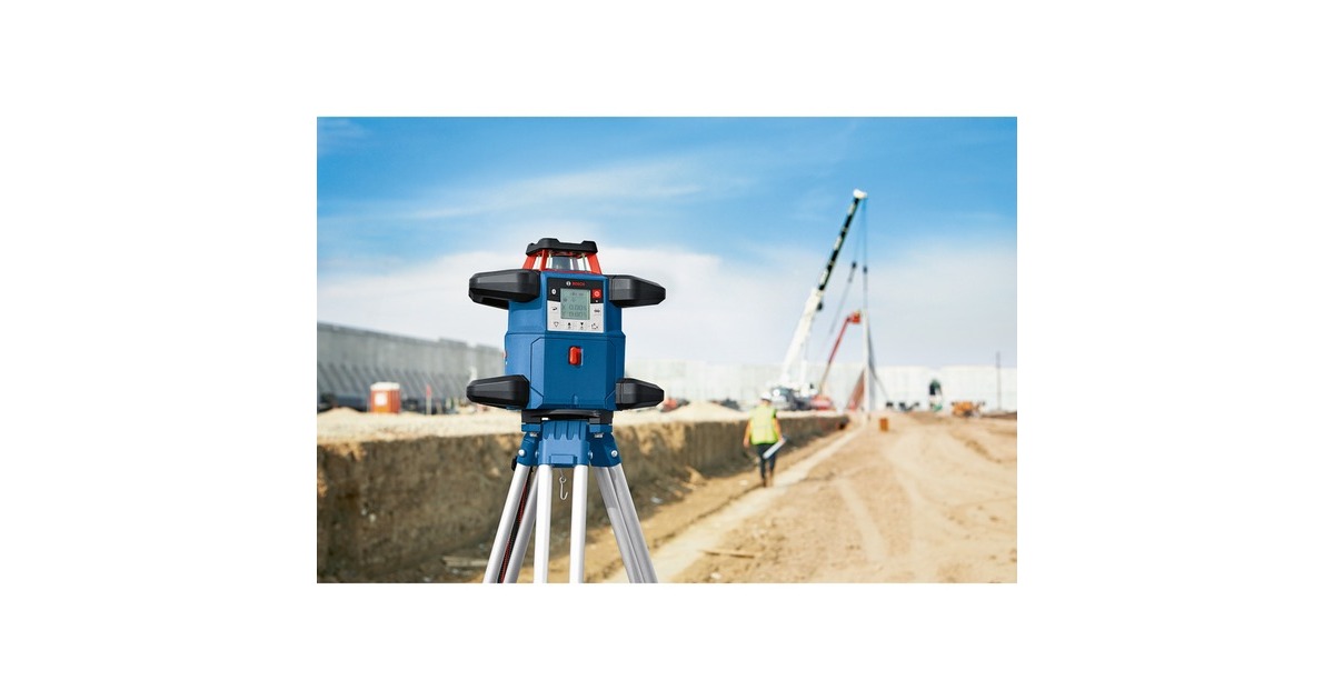 Bosch Akku-Rotationslaser GRL 600 CHV Professional, 18Volt, mit Halterung(blau, Akku ProCORE18V 4,0Ah, Koffer, rote Laserlinie)