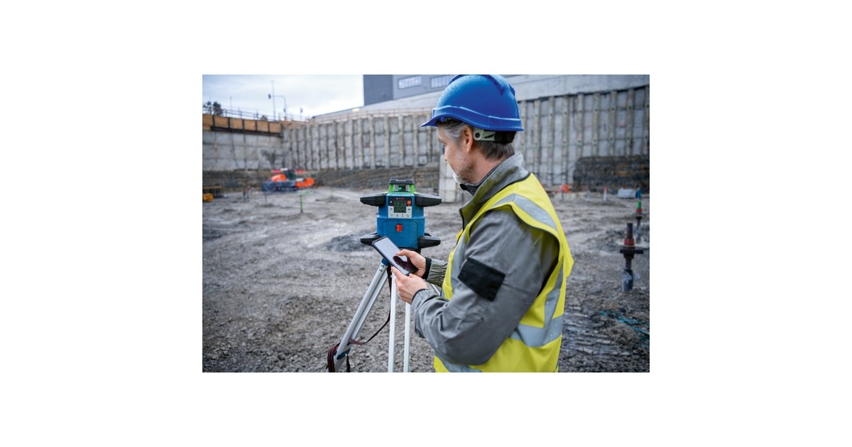 Bosch Akku-Rotationslaser GRL 650 CVHG Professional, 18Volt, mit Baustativ(blau, Akku ProCORE18V 4,0Ah, Koffer, grüne Laserlinie)