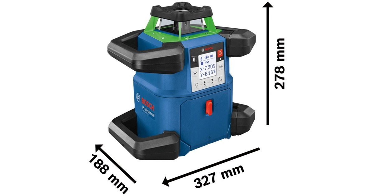 Bosch Akku-Rotationslaser GRL 650 CVHG Professional, 18Volt, mit Halterung(blau, Akku ProCORE18V 4,0Ah, Koffer, grüne Laserlinie)