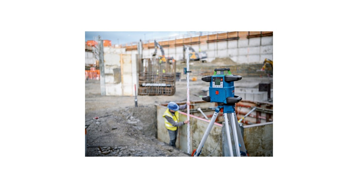 Bosch Akku-Rotationslaser GRL 650 CVHG Professional, 18Volt, mit Halterung(blau, Akku ProCORE18V 4,0Ah, Koffer, grüne Laserlinie)