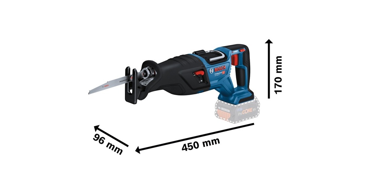 Bosch Akku-Säbelsäge BITURBO GSA 18V-28 Professional(blau/schwarz, 2x Akku ProCORE18V 5,5Ah, in L-BOXX)