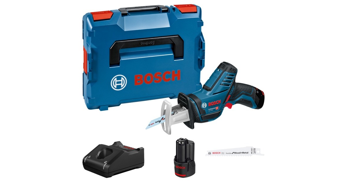 Bosch Akku-Säbelsäge GSA 12V-14 Professional, 12Volt(blau/schwarz, 2x Li-Ionen Akku 3,0Ah, in L-BOXX)