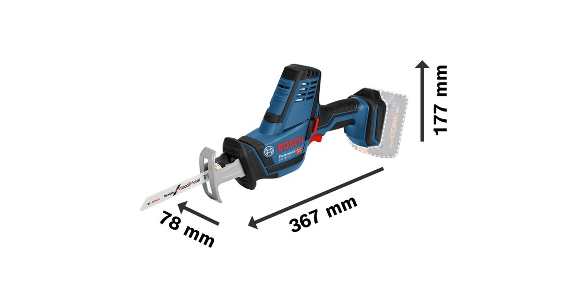 Bosch Akku-Säbelsäge GSA 18V-LI C Professional, 18Volt(blau/schwarz, 2x Li-Ionen Akku 5,0Ah, in L-BOXX)