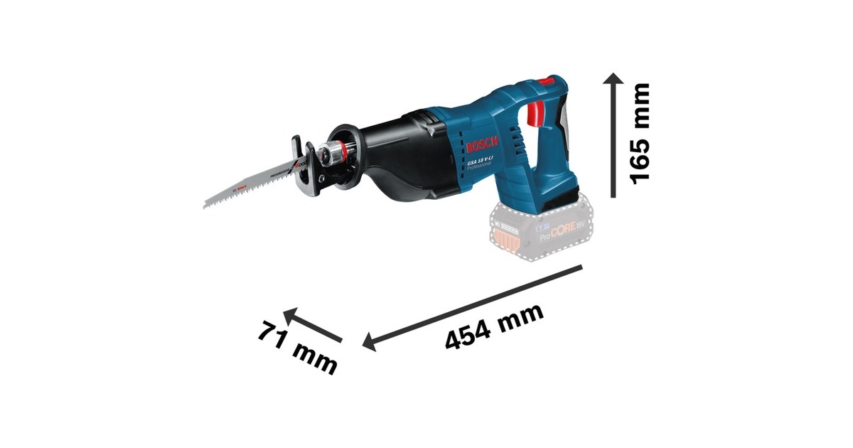 Bosch Akku-Säbelsäge GSA 18 V-LI Professional, 18Volt(blau/schwarz, ohne Akku und Ladegerät, in L-BOXX)