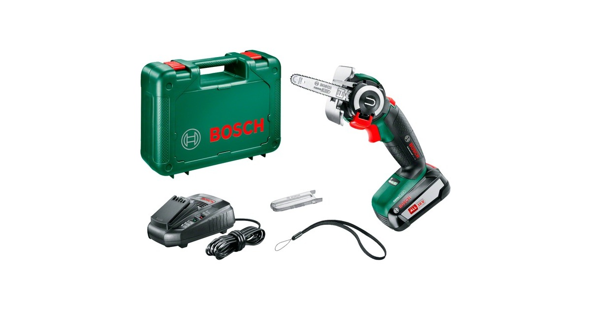 Bosch Akku-Säge NanoBlade AdvancedCut 18, 18Volt, Kettensäge(grün/schwarz, Li-Ionen Akku 2,5Ah, POWER FOR ALL ALLIANCE)