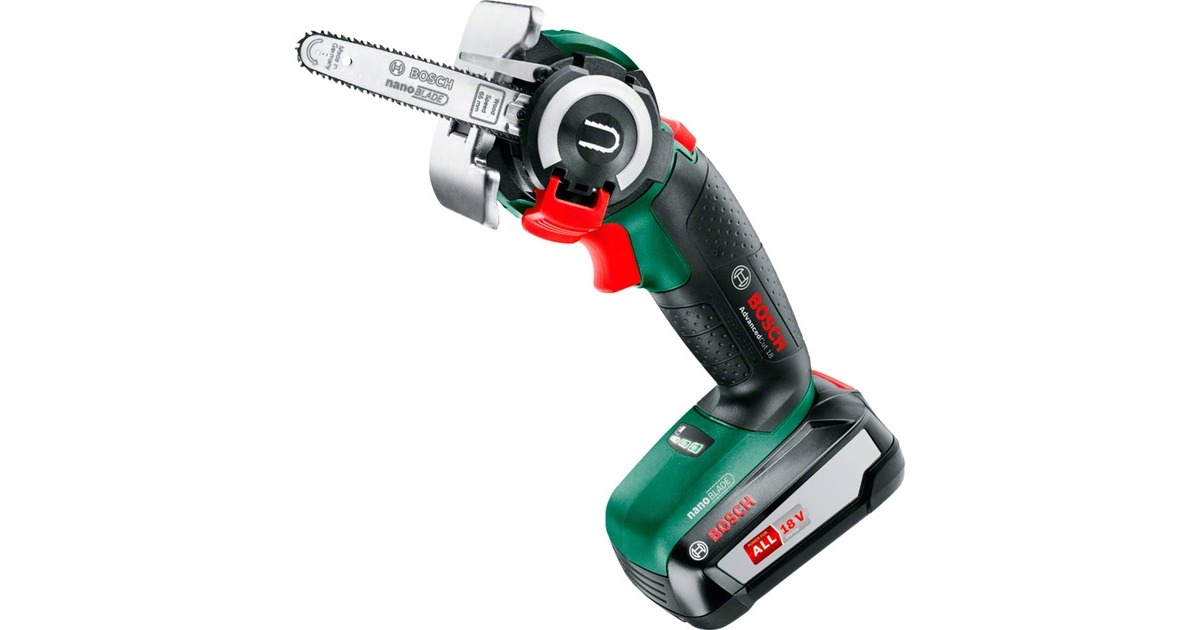Bosch Akku-Säge NanoBlade AdvancedCut 18, 18Volt, Kettensäge(grün/schwarz, Li-Ionen Akku 2,5Ah, POWER FOR ALL ALLIANCE)