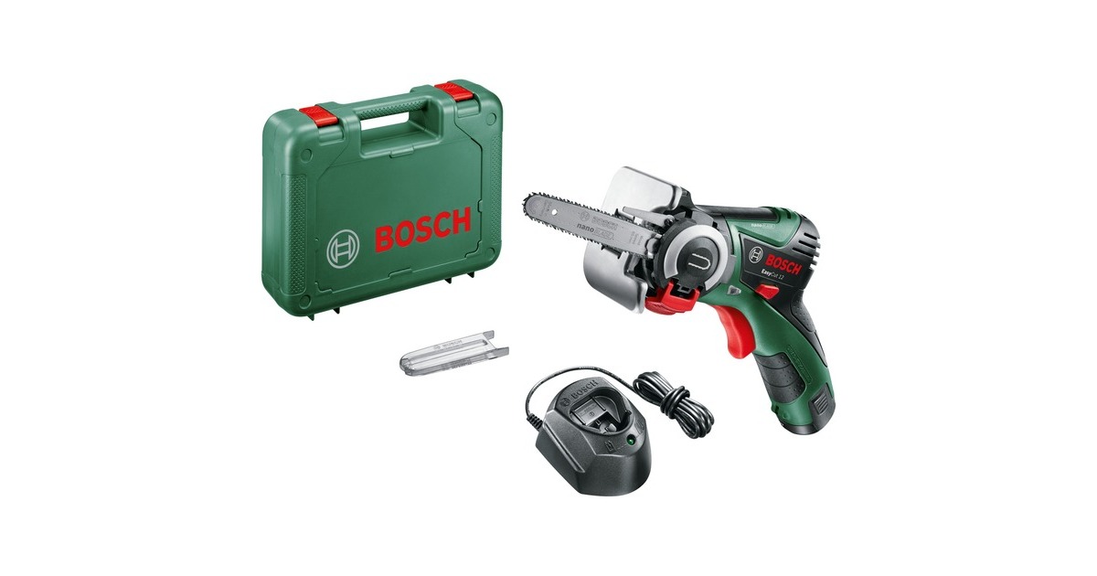 Bosch Akku-Säge NanoBlade EasyCut 12, 12Volt, Kettensäge(grün/schwarz, Li-Ion-Akku 2,0Ah, im Koffer)